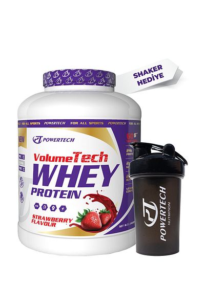 PT SPORTS&NUTRITION PowerTech Volumetech - Strawberry Flavored 2400 Gr Whey Protein, 60 Servings