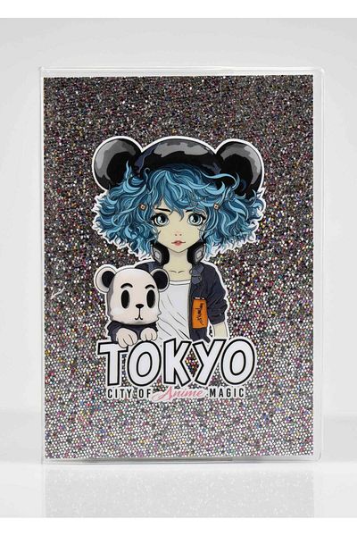 4nio Tokyo - Caiet cu sclipici gri închis