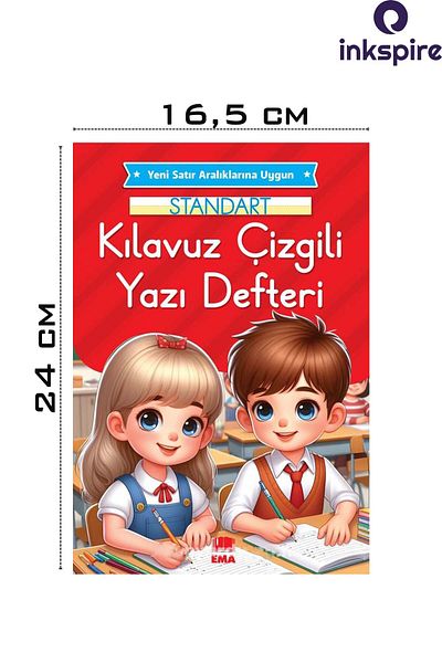 inkspire دفتر كتابة جديد جميل مقاس 16.5 × 24 سم، 24 ورقة، 3 قطع من دفتر الكتابة المبطن القياسي