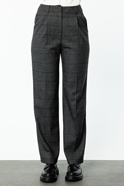 Ekol Plaid Pipe Leg Trousers 1089-24K