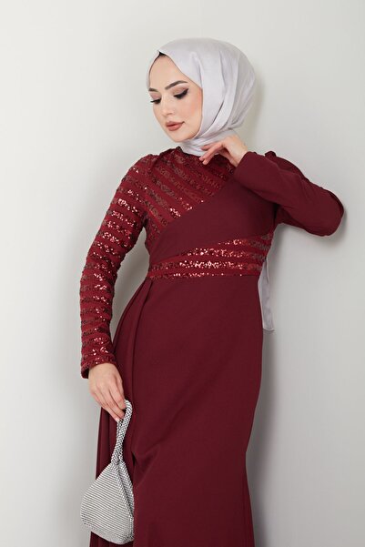 Ayşe Melek Kadın Giyim Abiye Moda Pul Payet Pelerinli Tesettür Balık Abiye El...