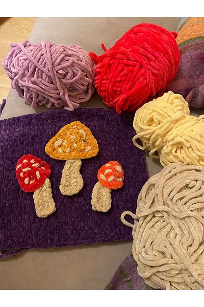 Flux Design Factory Hand Knitted Velvet Patchwork Design Sofa Shawl