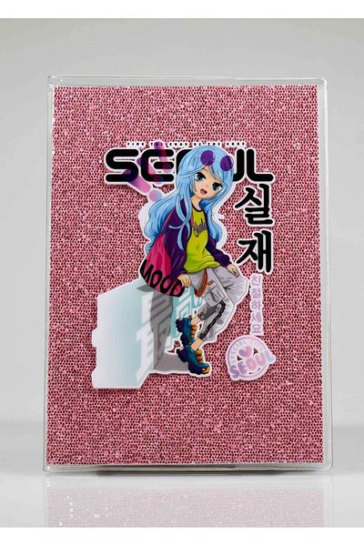 4nio Caiet cu sclipici roz SEOUL