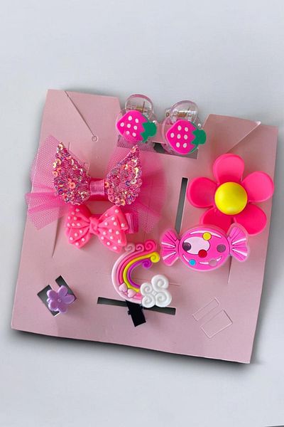 TAKIŞTIR Pink Color Mixed Figure Buckle Set