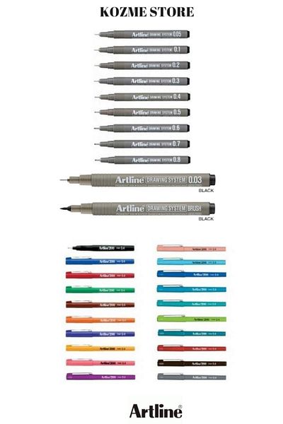 artline Drawing System Technical Drawing Pen 11 Pieces Full Set 200 20 Pieces Full Set