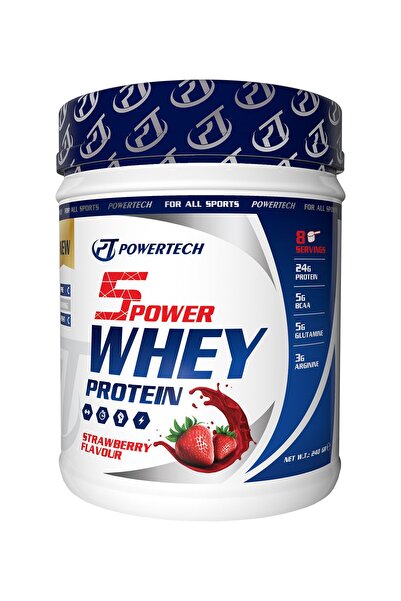 PT SPORTS&NUTRITION PowerTech 5Power Whey Protein Tozu Çilek Aromalı 240 Gr 8...