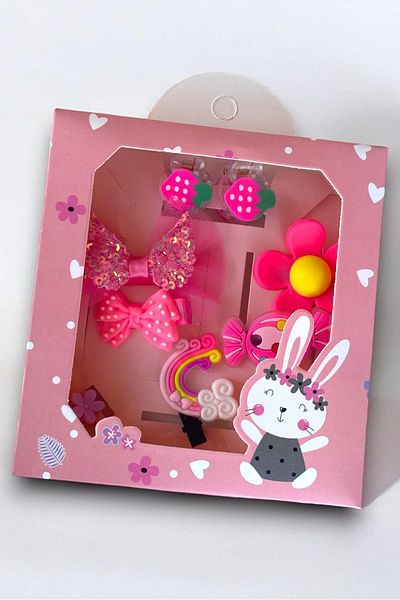 TAKIŞTIR Pink Color Mixed Figure Buckle Set