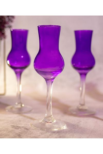 sudeka 6-Piece Colorful Glass Set for Coffee Service