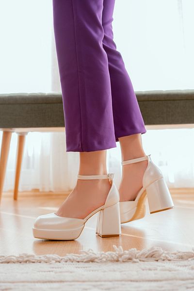DİVOLYA Νυφικό με τακούνι Serra White Pearlescent Platform