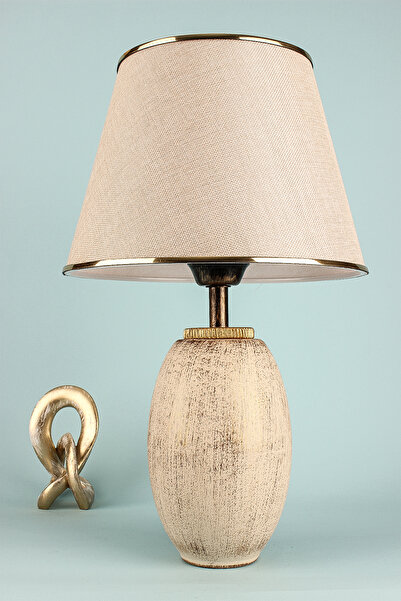 Hmydesign Fonce Handmade Seramik Abajur Krem Gold