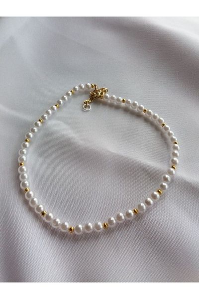 Stoneday Glass Pearl Design - Gold Detailed Stylish Necklace