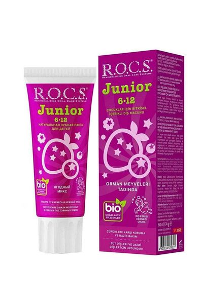 R.O.C.S. معجون أسنان جونيور بخلاصة فاكهة الغابة 74 جرام 2 عبوة 6-12
