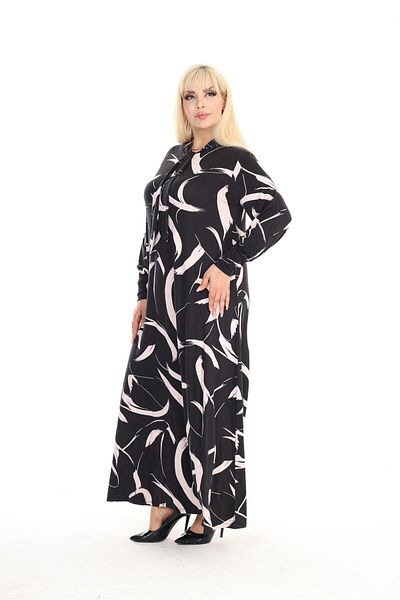 mezura tekstil Φόρεμα με γιακά Hijab βισκόζης χτενισμένο βαμβακερό - μακρυμάνικο, κατάλληλο σχέδιο, κανονικό μέγεθος
