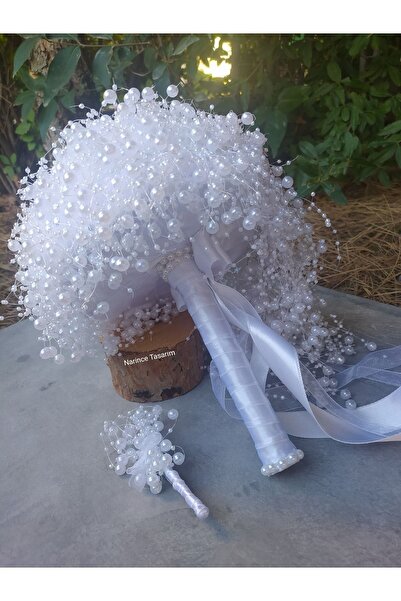 Narince Tasarım Incili Gelin Buketi Gelin Çiçeği