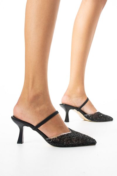 ESDE Stone DeTailed Women's Stiletto Evening Dress Heeled Shoes