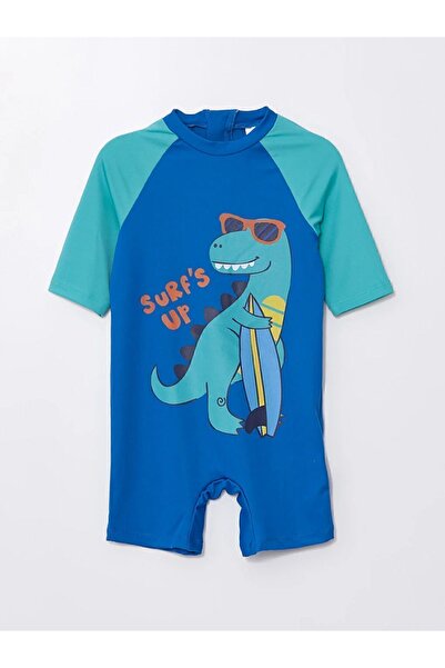 LC Waikiki LCW baby Dik Yaka Kısa Kollu Baskılı Erkek Bebek Mayo