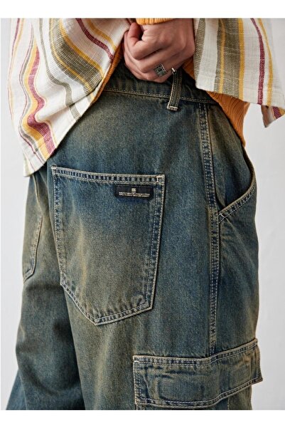 september island Lacivert Dumanlı Kargo Kot Pantolon