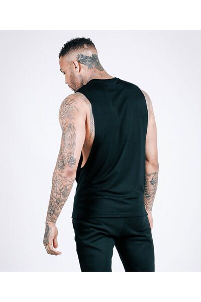 Ghedto Bodyfit Fitness Gym Αμάνικο Relaxing Athlete T-shirt - Μαύρο