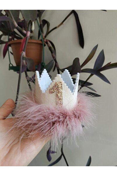 JoyBabyStore Payetli Tuylu Dogumgunu Taci