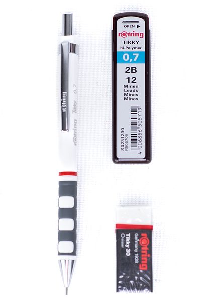 Rotring Oppland Tikky 2B Tip Pen - Original Eraser, 0.7 mm Ergonomic Durable Set