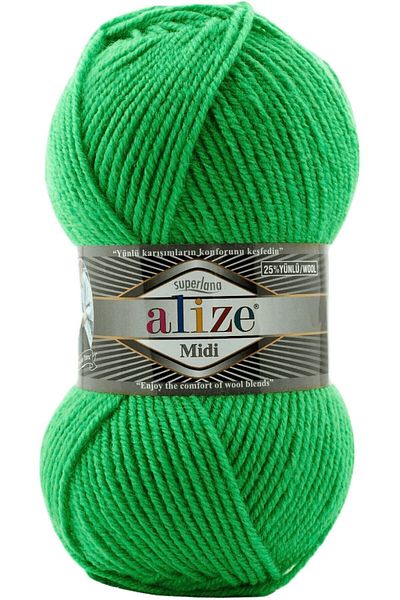 Alize Superlana Midi Hand Knitting Yarn Yarn Wool Color Code: 455-green Garnet