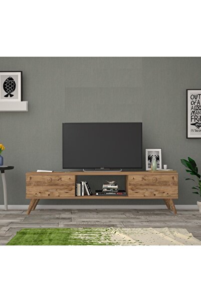 Ankara Mobilya Wood Ahşap Ayaklı Atlantik Çam 160 Cm Tv Ünitesi