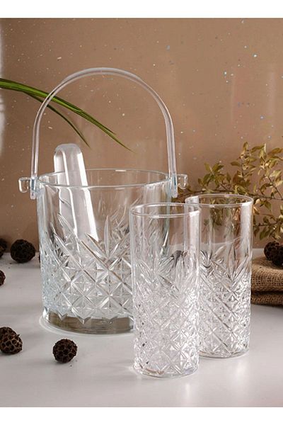 Paşabahçe Timeless Raki Glass - Ice Bucket Raki Glass Set 6 Pcs.