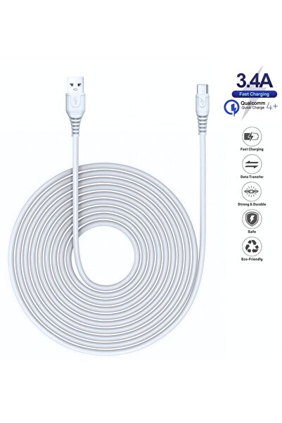 HANPORIUM Realme GT 2 Pro 5G Uyumlu 3.4 Amper 3 Metre Ultra Hızlı Type-C Şarj Kablosu - İthalatçı Garantili