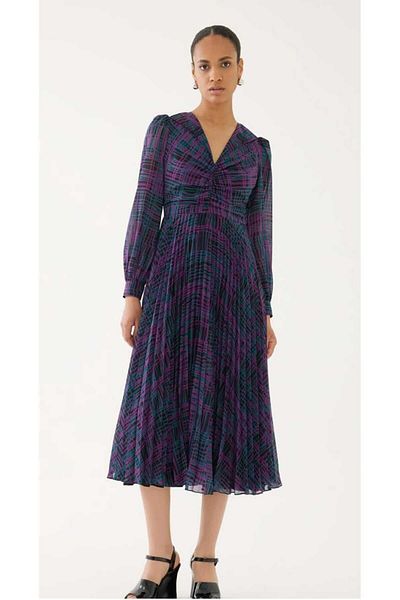Exquise Draped Pleated Chiffon Dress