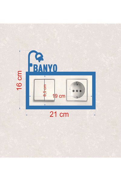 BLgrup 2103-m Laser Cut Wooden Switch Socket Frame Blue Double Bathroom
