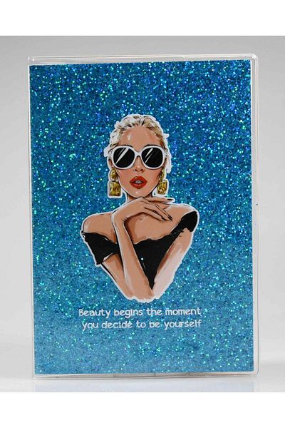 4nio Blue Beauty Glitter Notebook