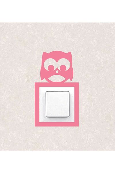 BLgrup 2121-p Laser Cut Wooden Switch Socket Frame Pink Single Owl