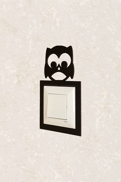 BLgrup 2121 Laser Cut Wooden Socket Frame Single Owl
