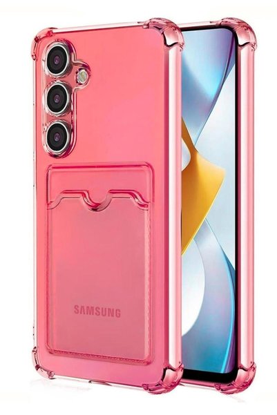 HANPORIUM Samsung Galaxy S24 Case Shock Absorbing Corner Protection Silicone Cover with Card Holder Wallet