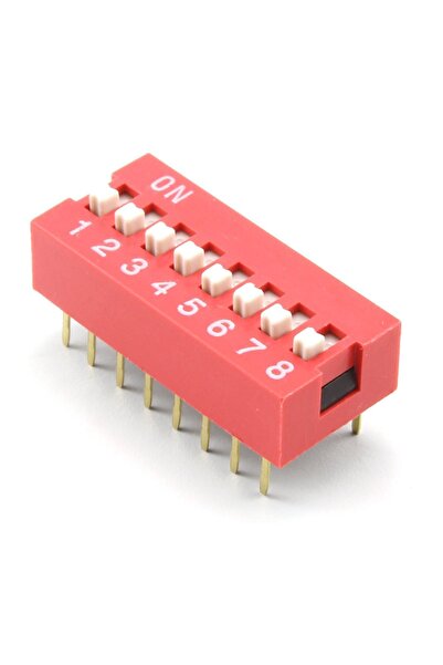 Genel Markalar 8li Dip Switch 8 Pin Kırmızı Anahtar Açık Kapalı Seçim Adres Ayar On Off Bağlantı