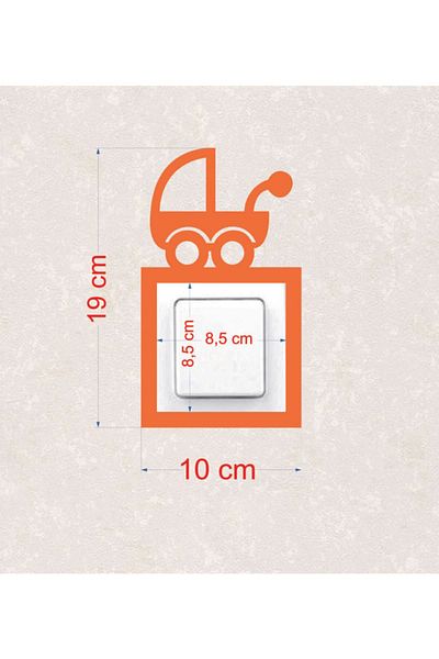 BLgrup 2112-t Laser Cut Wooden Switch Socket Frame Orange Single Baby Room