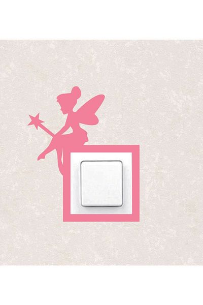 BLgrup 2122-p Laser Cut Wooden Switch Socket Frame Pink Single Fairy