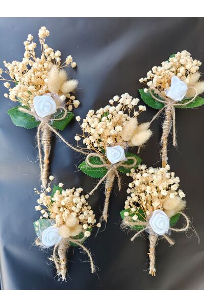 Botanikelbuketleri 5 adetli damat ve sadıç yaka çiçeği