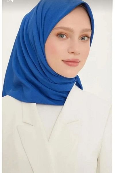 feronis Μοντέλο Hijab Γυναικείο Βαμβακερό Κασκόλ Cazz _ Indigo