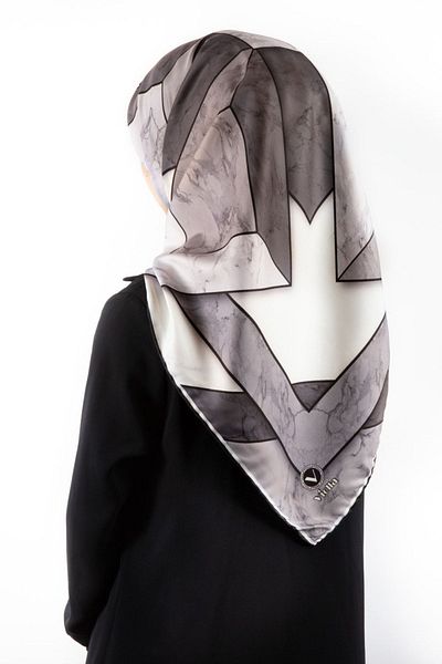 VİOLLA Γυναικείο κασκόλ Twill Μαύρη κρέμα