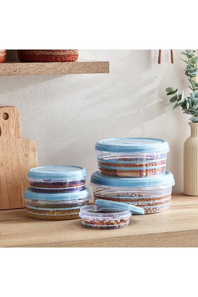 Home Box Spectra 5-Piece Saphire Printed Container Set