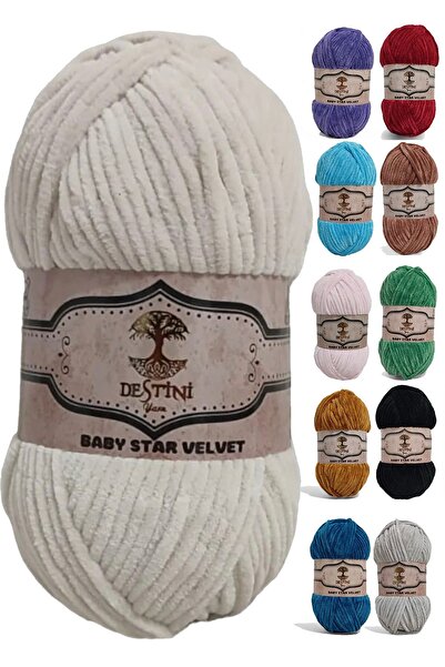 destini Ață de tricotat din catifea 100 gr 120 Mt Pătură pentru bebeluși, car...