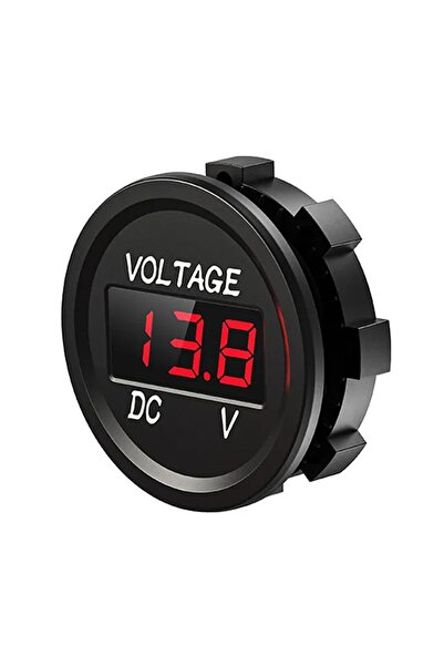 Genel Markalar Su Geçirmez Dc 6V / 48V Voltmetre Yuvarlak Panel Tip Montajlan...