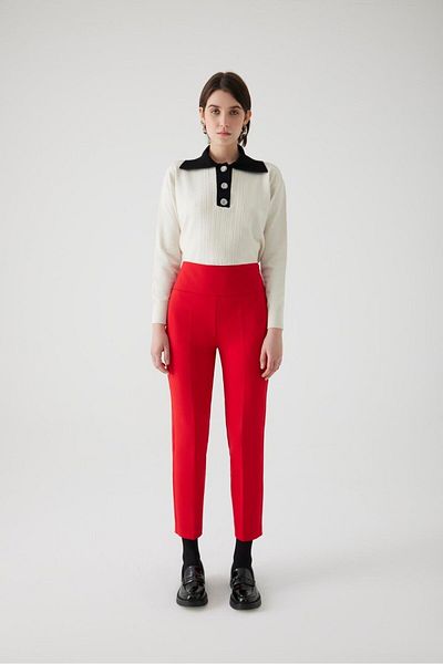 Exquise High Waist Carrot Pants - Regular Fit