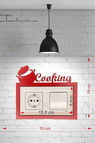 BLgrup 2106-k Laser Cut Wooden Switch Socket Frame Red Double Cooking