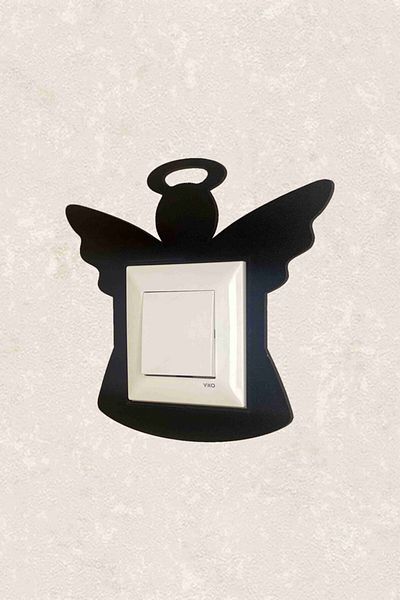 BLgrup 2137 Laser Cut Wooden Decorative Switch Socket Frame Single Angel