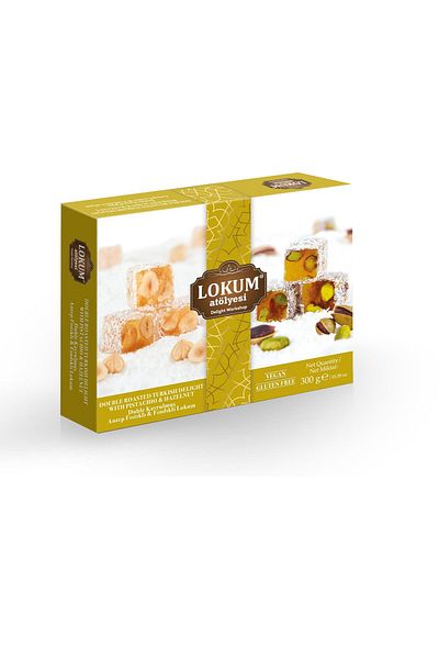 Lokum Atölyesi 300g Double Roasted Turkish Delight with Pistachios and Nuts
