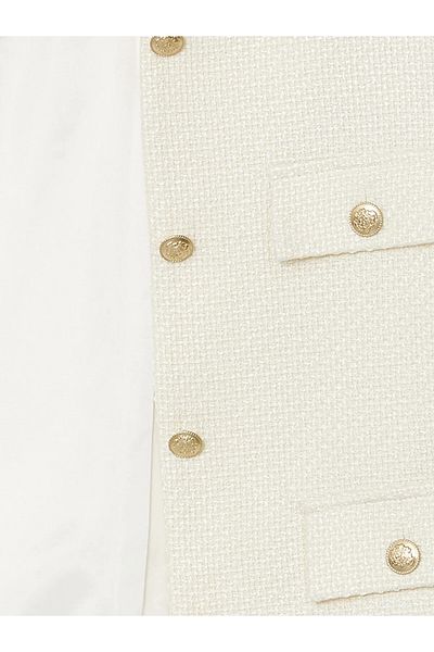 LC Waikiki Γυναικείο Tweed Μπουφάν με λαιμόκοψη με υφή - Modest