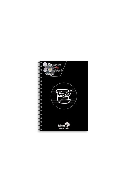 Kime Note Tyt Striped Turkish School Notebook with Subject Narrative 5 Large Posters and 96 Stickers Gift 9-10-11-12. Grade