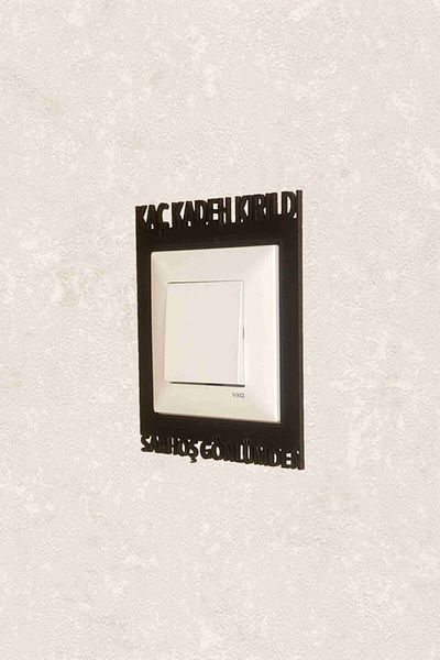 BLgrup 2149 Model Laser Cut Wooden Switch Socket & Frame - How Many Glasses Broken